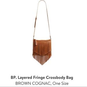BP LAYERED FRINGE PURSE COGNAC